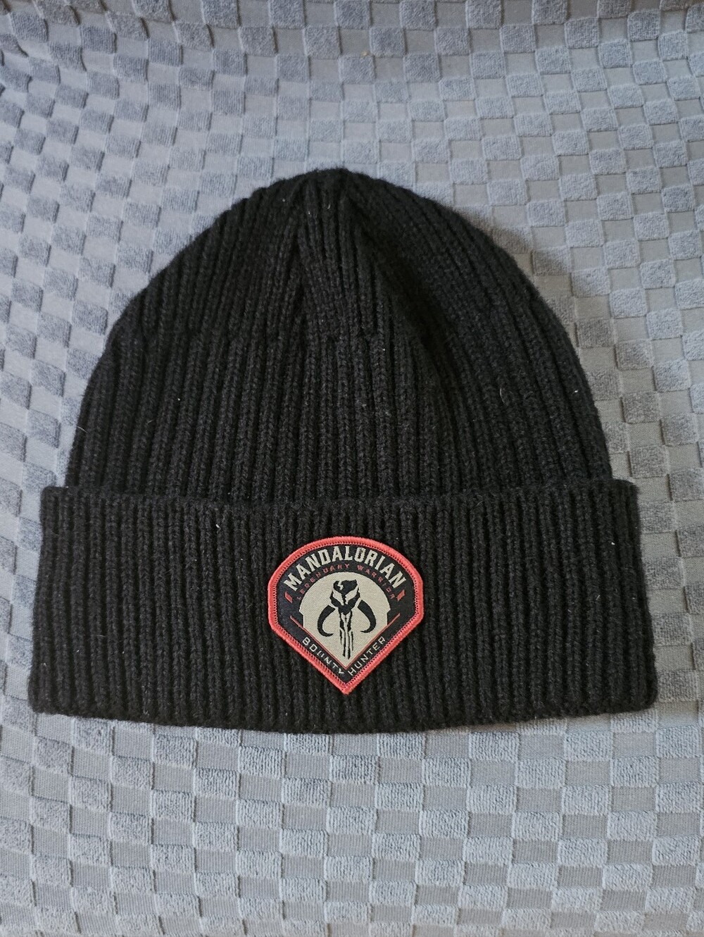 Star Wars The Mandalorian "Bounty Hunter" Black Ribbed Toque / Beanie